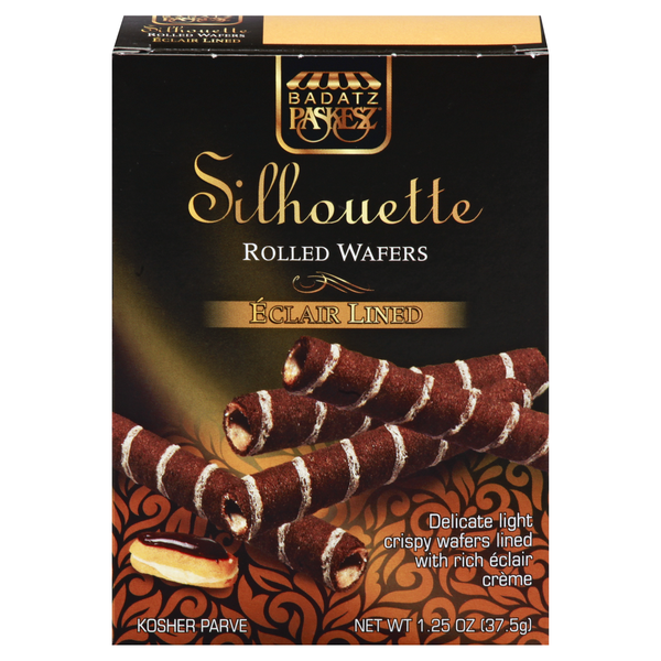 Badatz Paskesz Silhouette Eclair Lined Rolled Wafer Cookies