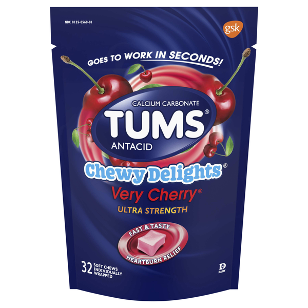 TUMS Very Cherry Chewy Delights Antacid Soft Chews