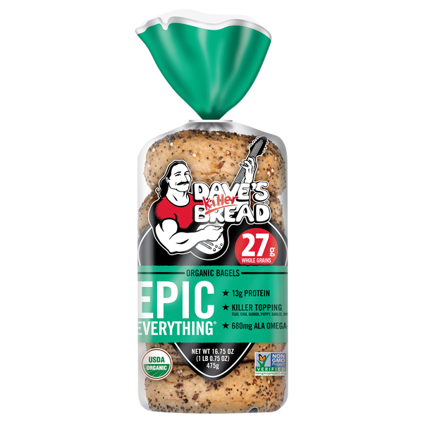 Dave's Killer Bread Organic Epic Everything Whole Grain Bagels - 5 ct