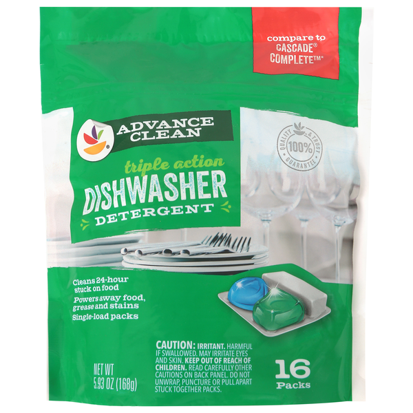 Giant Triple Action Advance Clean Dishwasher Detergent Packs - 16 ct