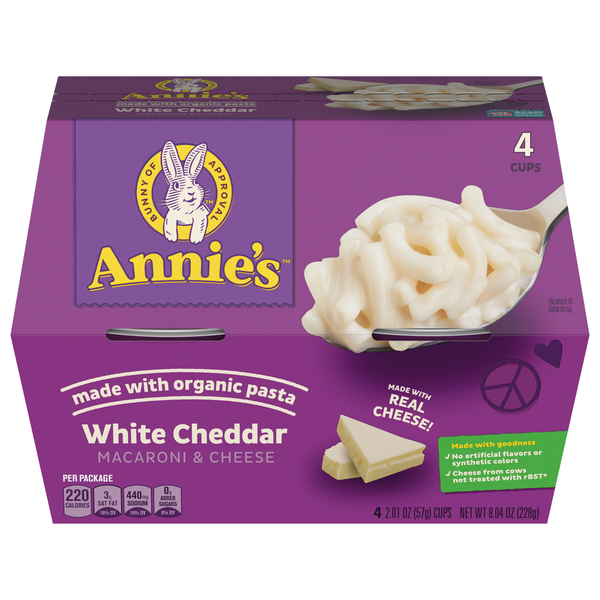 Annie's Macaroni & Cheese White Cheddar Cups Organic - 4 ct