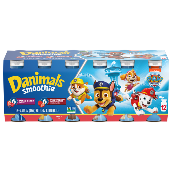 Danimals Smoothie Soaring Strawberry & Incredible Berry Drink - 12 pk