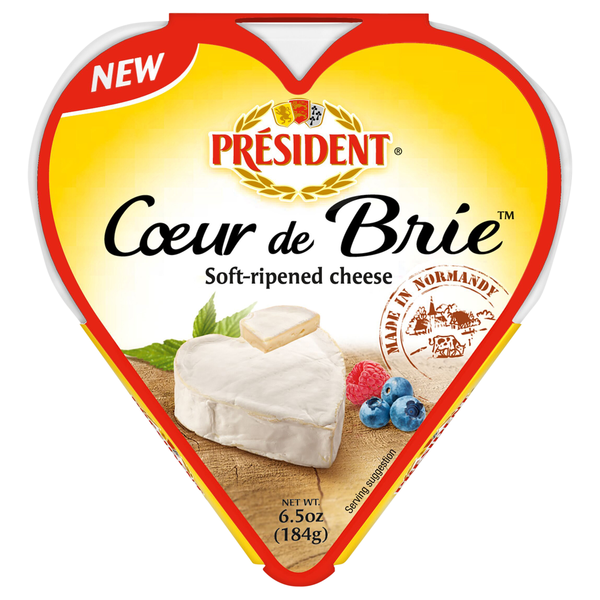 President Soft Ripened Coeur de Brie Cheese (Heart Shaped)