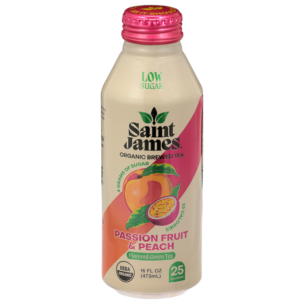 Saint James Organic Passion Fruit & Peach Green Iced Tea