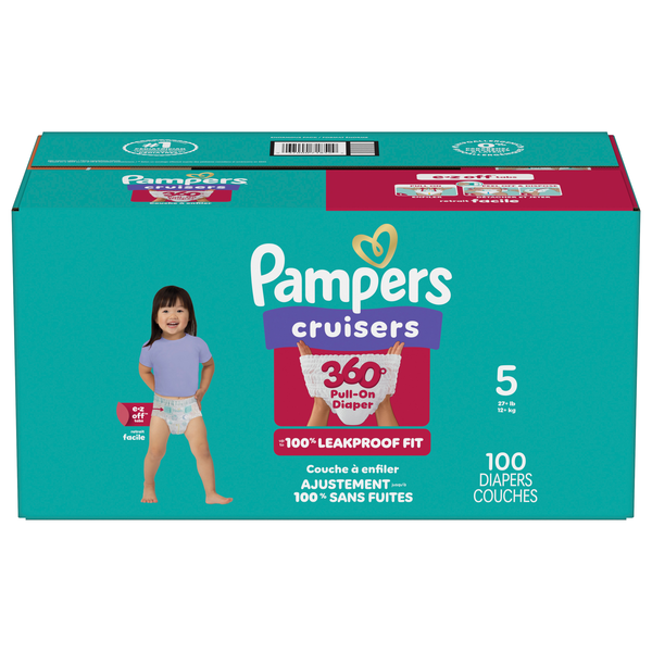 Pampers Cruisers 360 Fit Size 5 Baby Diapers 27+ lb Enormous Pack