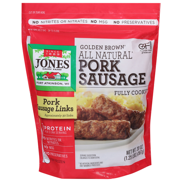 Jones Dairy Farm Golden Brown Pork Breakfast Sausage Links - apx 30 ct
