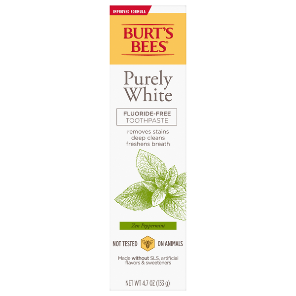 Burt's Bees Purely White Fluoride-Free Whitening Toothpaste Zen Peppermint