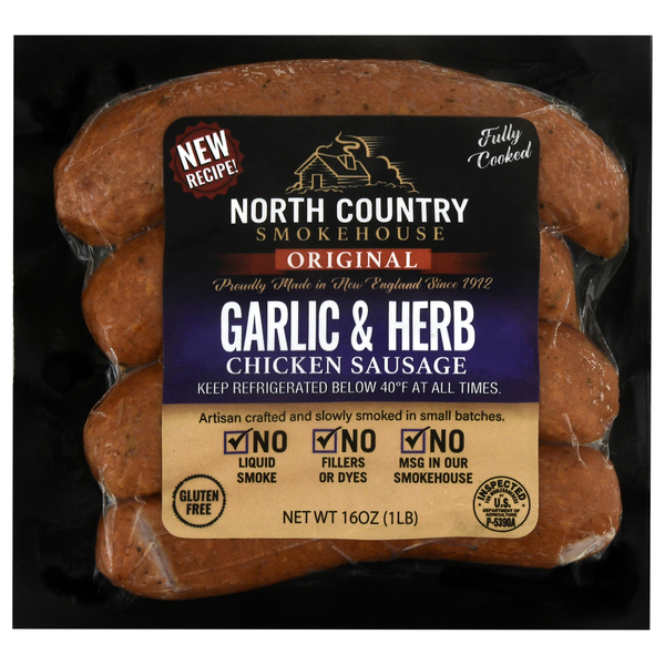 North Country Smokehouse Original Garlic & Herb Chicken Sausage - 4 ct