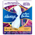 Always Radiant Size 4 Light Clean Scent Overnight Pads with Wings