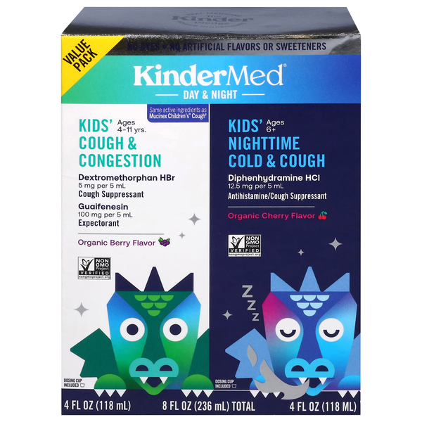KinderMed Kids Day & Night Organic Berry & Cherry Cold Cough & Congestion