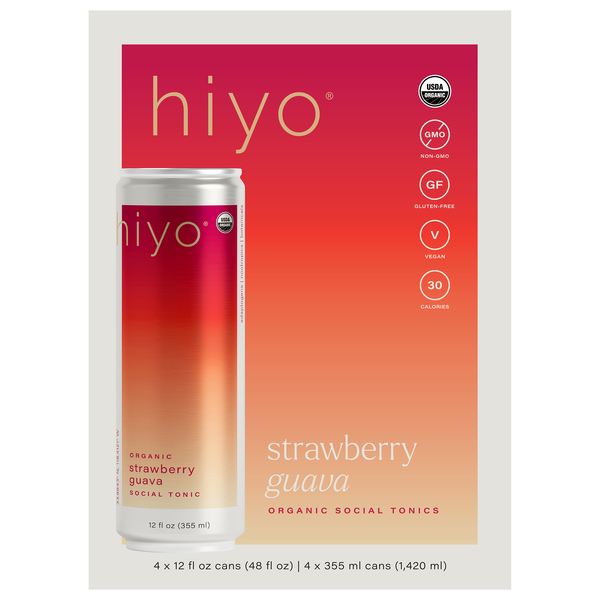 Hiyo Organic Strawberry Guava Social Tonic - 4 pk