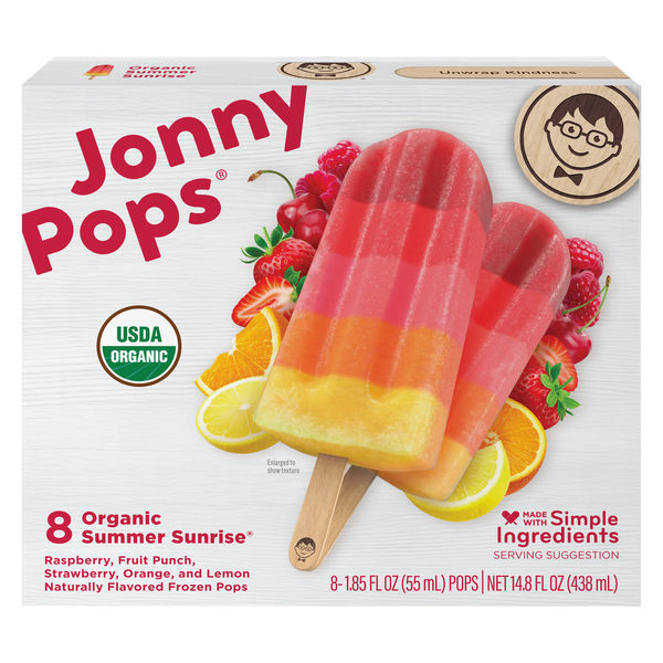 JonnyPops Organic Summer Sunrise Pops - 8 ct Frozen
