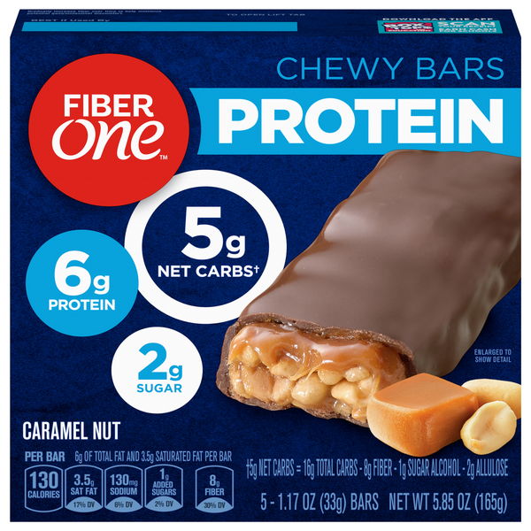 Fiber One Caramel Nut 6g Chewy Protein Bars - 5 ct