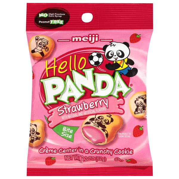 Meiji Hello Panda Bite Size Strawberry Creme Filled Cookies