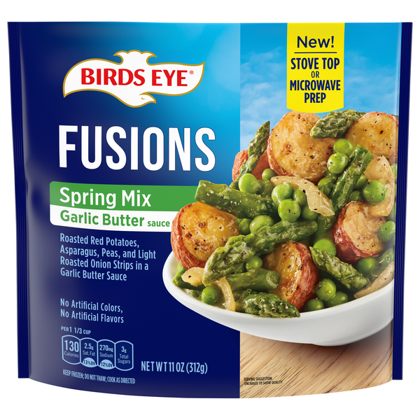 Save on Birds Eye Fusions Spring Mix Garlic Butter Sauce Frozen Order
