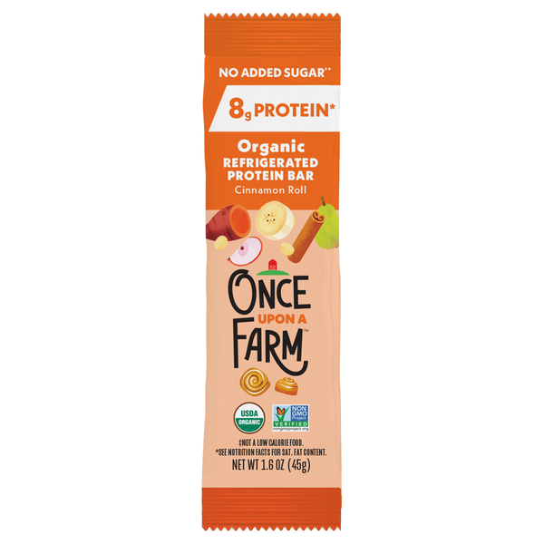 Once Upon a Farm Organic Cinnamon Roll 8g Protein Bar Refrigerated