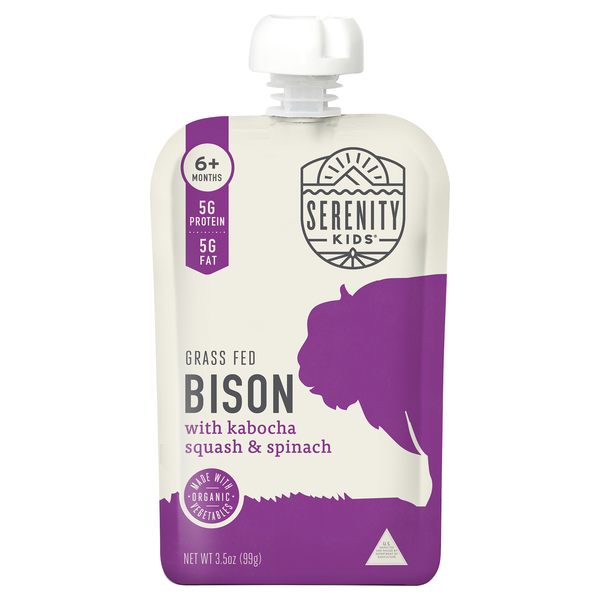 Serenity Kids Baby Food Bison with Kabocha Squash & Spinach