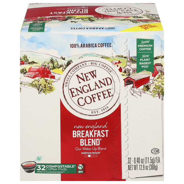 New England Coffee Medium Roast Breakfast Blend Coffee K-Cup Pods