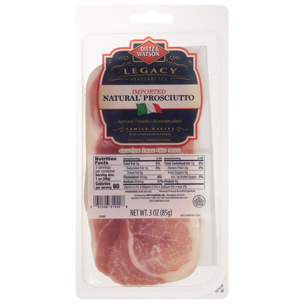 Save on Dietz & Watson Imported Natural Prosciutto Order Online