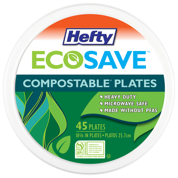 Hefty EcoSave Compostable Plates 10 1/8 Inch