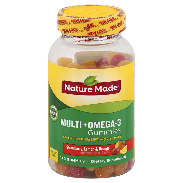 Save on Nature Made Multi + Omega3 Supplement Gummies Strawberry Lemon