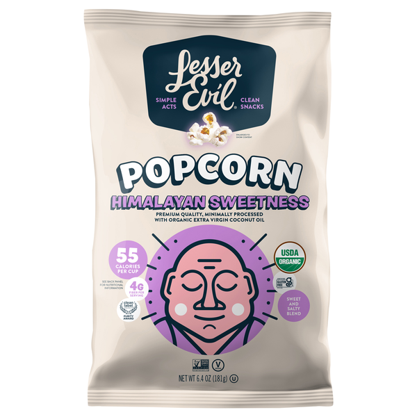 LesserEvil Organic Gluten Free Himalayan Sweetness Popcorn