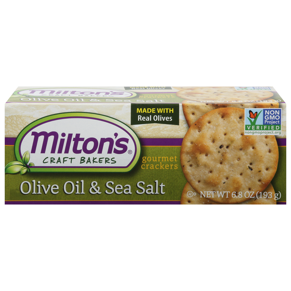 Save on Milton's Craft Bakers Gourmet Crackers Olive Oil & Sea Salt