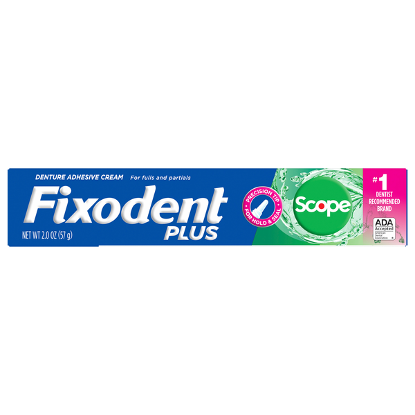 Fixodent Plus Precision Hold & Seal Denture Adhesive Cream Scope Flavor