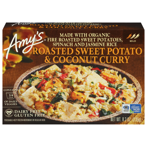 Amy's Dairy & Gluten Free Roasted Sweet Potato & Coconut Curry Frozen Meal