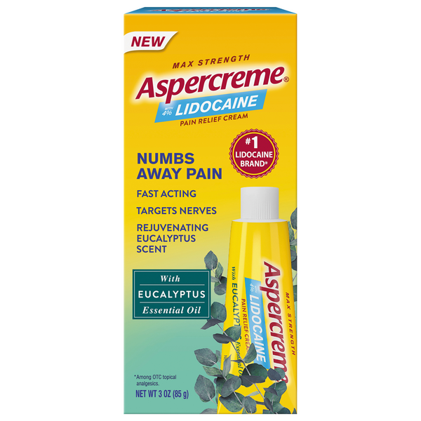 Aspercreme Lidocaine Pain Relief Cream with Eucalyptus Essential Oil