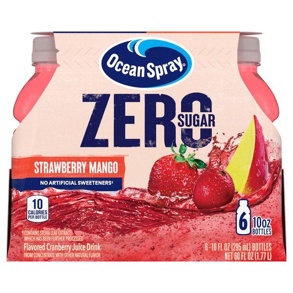 Ocean Spray Zero Sugar Strawberry Mango Cranberry Juice Drink - 6 pk