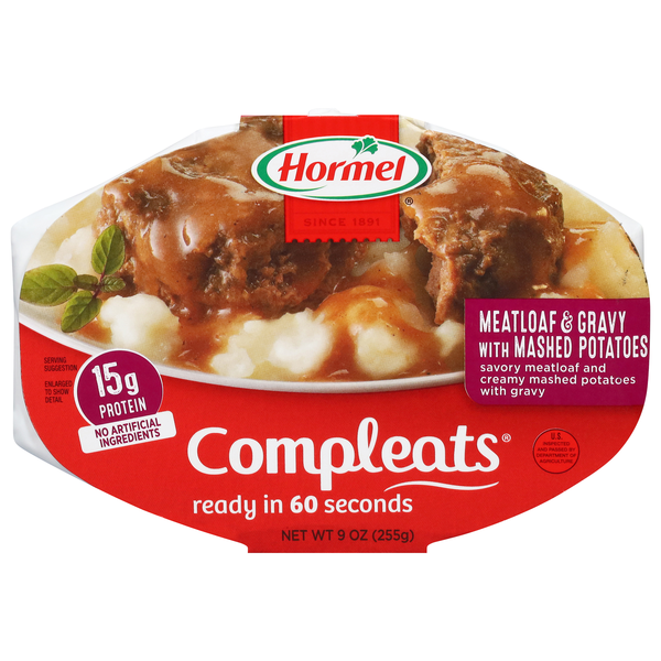 Hormel Compleats Meatloaf & Gravy with Mashed Potatoes Microwavable