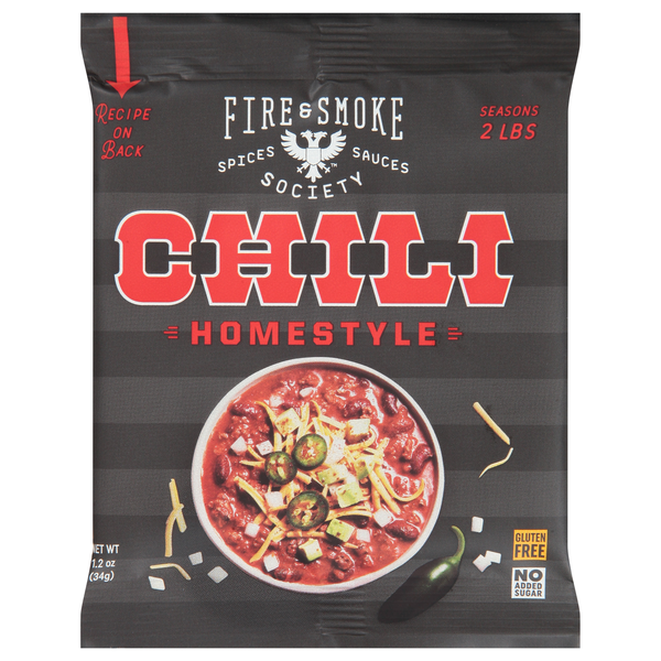 Fire & Smoke Society Gluten Free Homestyle Chili Seasoning Packet