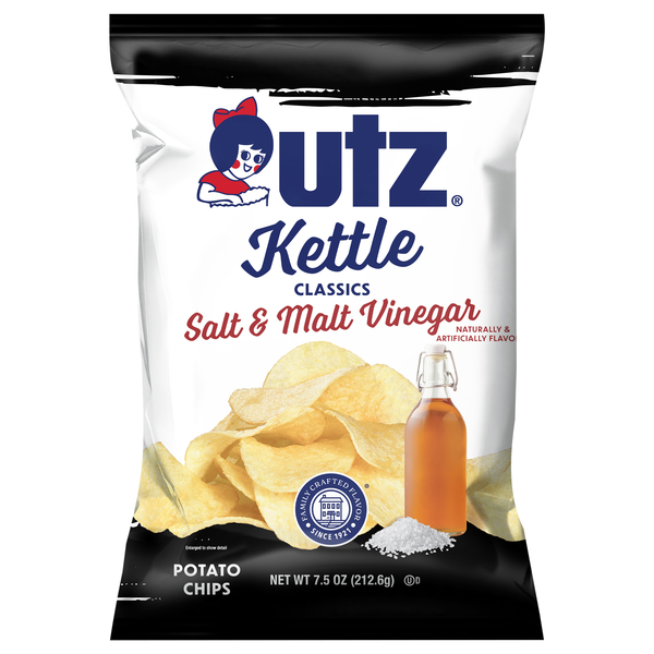 Utz Kettle Classics Gluten Free Salt & Malt Vinegar Potato Chips