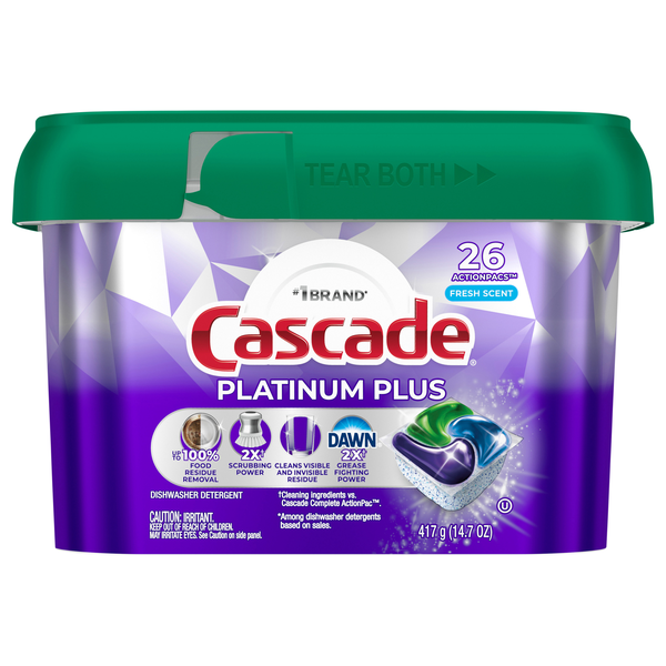 Cascade Platinum Plus Dawn Fresh Scent Dishwasher Detergent Pacs - 26 ct