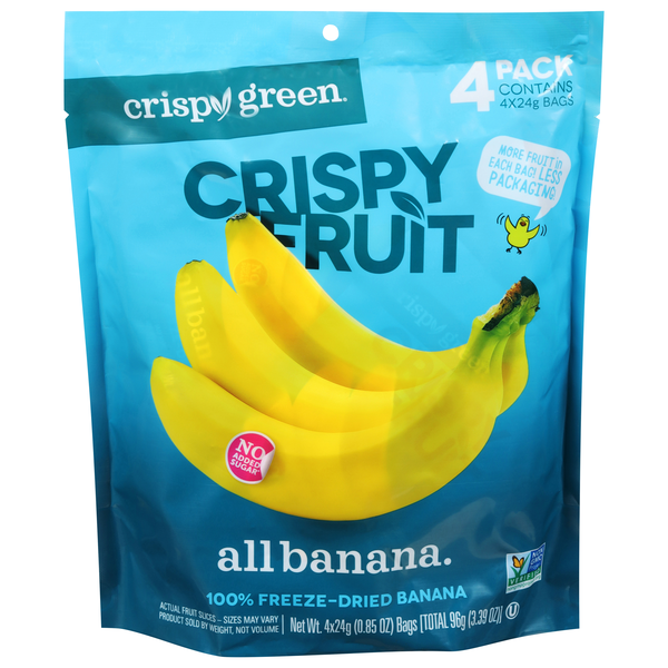 Crispy Green Crispy Fruit No Sugar Added Freeze-Dried Banana - 4 ct