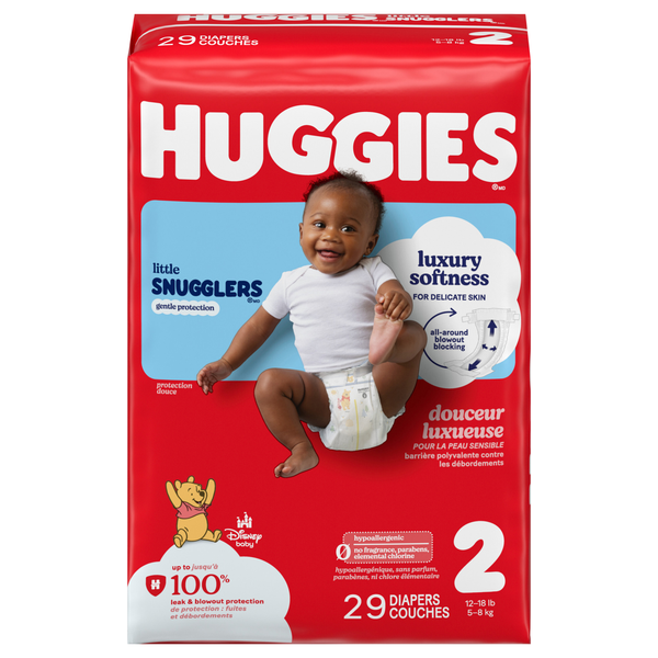 Huggies Little Snugglers Size 2 Baby Diapers 12-18 lb