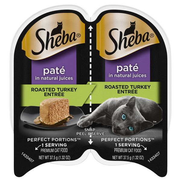 SHEBA Perfect Portions Pate Roasted Turkey Wet Cat Food - 2 ct