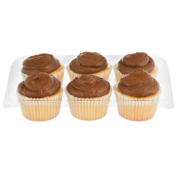 Hannaford Bakery Gold Cupcakes with Chocolate Creme - 6 ct