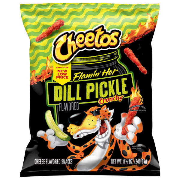 Cheetos Flamin' Hot Dill Pickle Crunchy Cheese Snacks