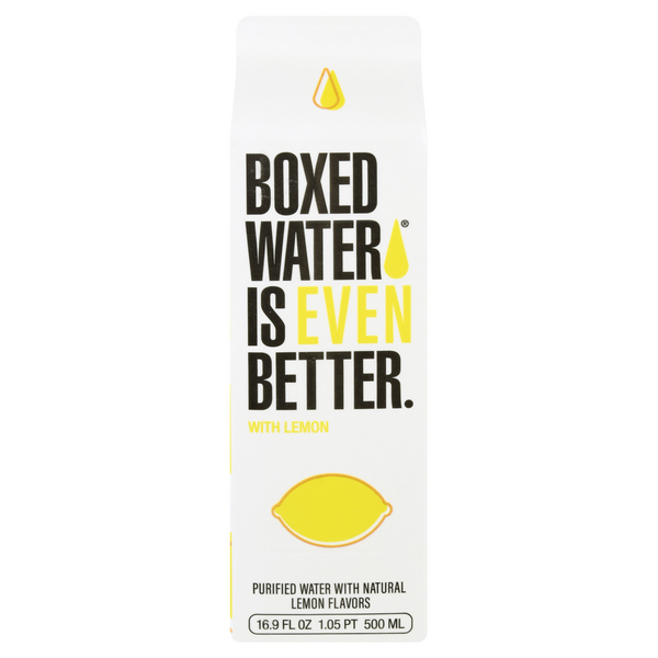 Boxed Purified Drinking Water with Lemon