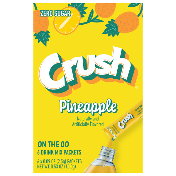 Crush Zero Sugar Pineapple Drink Mix - 6 ct