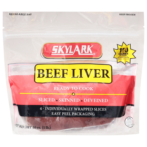 Skylark Beef Liver Sliced - 4 ct Frozen