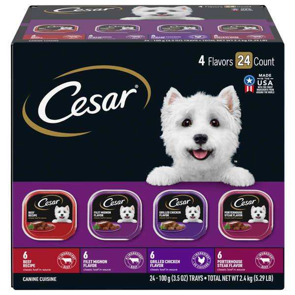 CESAR Classic Loaf in Sauce Variety Pack Adult Wet Dog Food - 24 ct