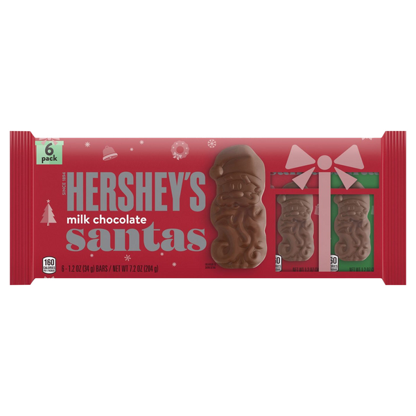 Save on Hershey's Christmas Santas Milk Chocolate Candy Bars 6 ct
