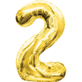 Shape Number 2 Gold Helium-Filled Balloon