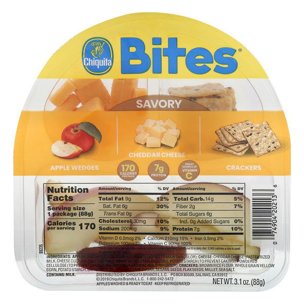 Save on Chiquita Bites Savory Apple Wedges Cheddar Cheese & Crackers