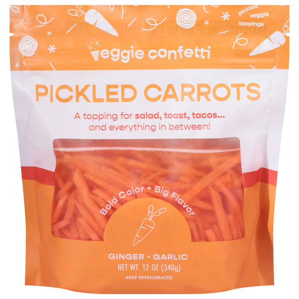 Veggie Confetti Ginger Garlic Pickled Carrots Bag