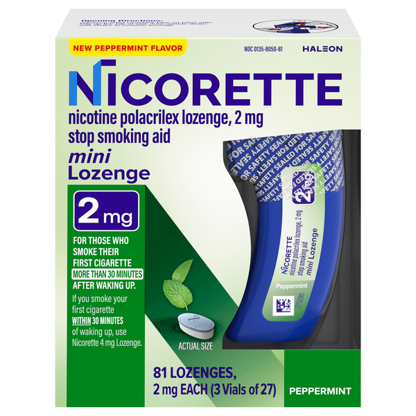 Nicorette 2 mg Peppermint Mini Nicotine Lozenges
