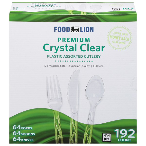 Food Lion Dinnerware Premium Crystal Plastic Forks Spoons Knives